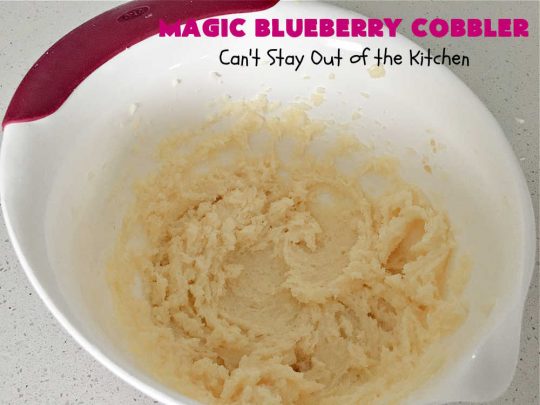 Magic Blueberry Cobbler | Can't Stay Out of the Kitchen | this #cobbler really is magic! It's layered with fresh #blueberries, then a topping and finally it has a sugar glaze on top like glazed donuts! Perfect for a company or #holiday #dessert. #HolidayDessert #BlueberryCobbler #BlueberryDessert #MagicBlueberryCobbler