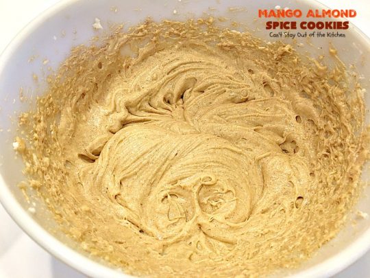 Mango Almond Spice Cookies | Can't Stay Out of the Kitchen | these amazing #cookies are heavenly. The #Lemon Buttercream Frosting is divine. Perfect for summer holidays, backyard barbecues & potlucks. #dessert #mangos