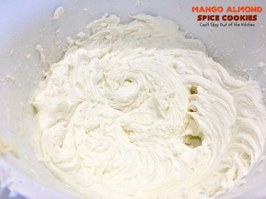 Mango Almond Spice Cookies | Can't Stay Out of the Kitchen | these amazing #cookies are heavenly. The #Lemon Buttercream Frosting is divine. Perfect for summer holidays, backyard barbecues & potlucks. #dessert #mangos