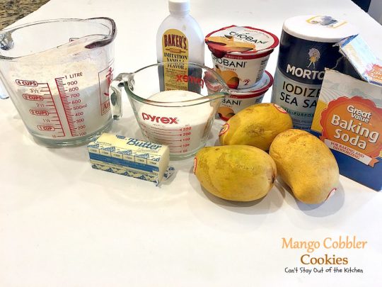 Mango Cobbler Cookies | Can't Stay Out of the Kitchen | these delightful #cookies use #mangos and #GreekYogurt and taste like eating a mango cobbler! Terrific #dessert.