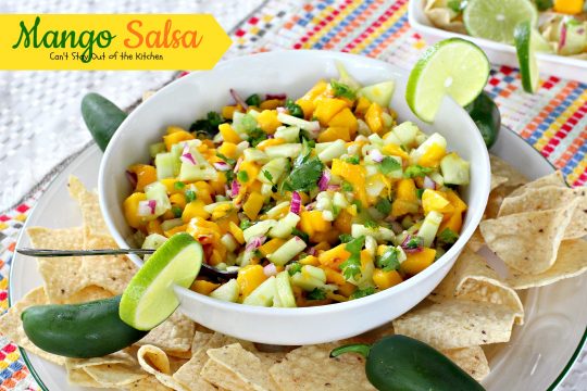 Mango Salsa | Can't Stay Out of the Kitchen | incredible #salsa recipe with just the right amount of heat from #jalapenos. #mangos #glutenfree #vegan