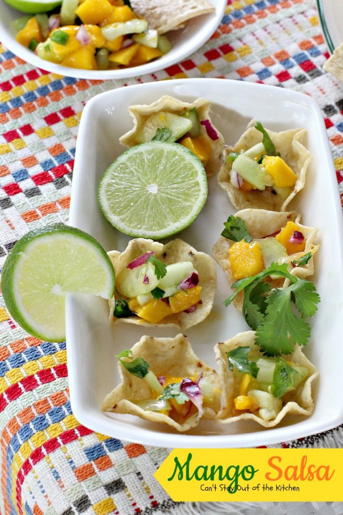 Mango Salsa | Can't Stay Out of the Kitchen | incredible #salsa recipe with just the right amount of heat from #jalapenos. #mangos #glutenfree #vegan