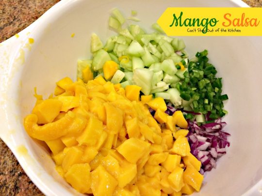 Mango Salsa | Can't Stay Out of the Kitchen | incredible #salsa recipe with just the right amount of heat from #jalapenos. #mangos #glutenfree #vegan