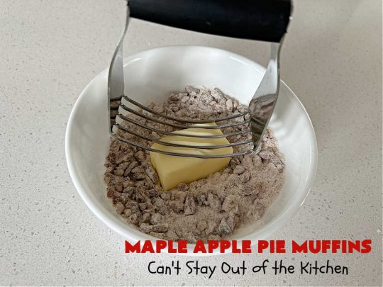 Maple Apple Pie Muffins | Can't Stay Out of the Kitchen | these scrumptious #muffins are heavenly! #MapleSyrup & #MapleExtract make them pop in flavor. Sour cream keeps them moist rather than dry and #pecans add a delicious crunchiness. #Apples make them taste like #ApplePie! Terrific for a weekend, company or #holiday #breakfast #MapleApplePieMuffins