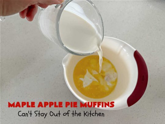 Maple Apple Pie Muffins | Can't Stay Out of the Kitchen | these scrumptious #muffins are heavenly! #MapleSyrup & #MapleExtract make them pop in flavor. Sour cream keeps them moist rather than dry and #pecans add a delicious crunchiness. #Apples make them taste like #ApplePie! Terrific for a weekend, company or #holiday #breakfast #MapleApplePieMuffins