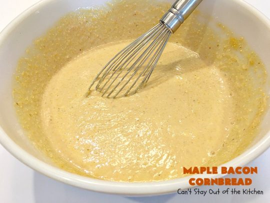 Maple Bacon Cornbread | Can't Stay Out of the Kitchen | We loved this amazing #cornbread. It uses honey, #maplesyrup, molasses & uncured nitrate-free #bacon. Perfect for dunking in chili or soup. #glutenfree