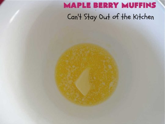 Maple Berry Muffins | Can't Stay Out of the Kitchen | indulge yourself with these luscious #SugarFree & #GlutenFree #muffins. They're filled with #strawberries, #blueberries, #raspberries & #blackberries. #MapleSyrup & #MapleExtract amp up the flavors. #MonkFruitSugar is substituted for regular sugar. The #streusel topping is amazing. Perfect for a weekend, company or #holiday #breakfast. #MapleBerryMuffins