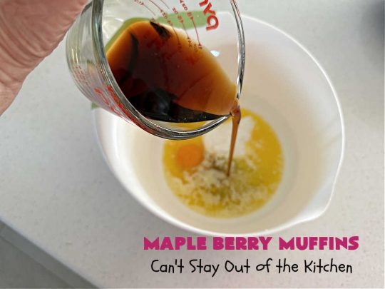 Maple Berry Muffins | Can't Stay Out of the Kitchen | indulge yourself with these luscious #SugarFree & #GlutenFree #muffins. They're filled with #strawberries, #blueberries, #raspberries & #blackberries. #MapleSyrup & #MapleExtract amp up the flavors. #MonkFruitSugar is substituted for regular sugar. The #streusel topping is amazing. Perfect for a weekend, company or #holiday #breakfast. #MapleBerryMuffins