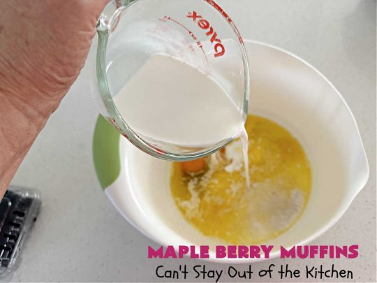Maple Berry Muffins | Can't Stay Out of the Kitchen | indulge yourself with these luscious #SugarFree & #GlutenFree #muffins. They're filled with #strawberries, #blueberries, #raspberries & #blackberries. #MapleSyrup & #MapleExtract amp up the flavors. #MonkFruitSugar is substituted for regular sugar. The #streusel topping is amazing. Perfect for a weekend, company or #holiday #breakfast. #MapleBerryMuffins