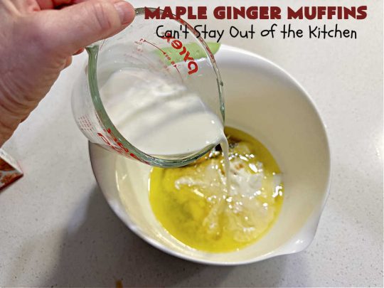 Maple Ginger Muffins | Can't Stay Out of the Kitchen | these outrageous #muffins will rock your world! They explode with #CandiedGinger flavor & are so mouthwatering & irresistible, you're going to want more than one. Marvelous for #holiday #breakfast & Brunch buffets like #Christmas, #Thanksgiving or #NewYearsDay. Every bite will have you swooning! #MapleSyrup #MapleExtract #walnuts #CrystalizedGinger #ParadiseFruit #MapleGingerMuffins