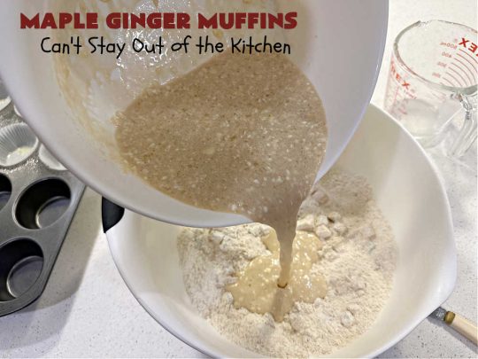 Maple Ginger Muffins | Can't Stay Out of the Kitchen | these outrageous #muffins will rock your world! They explode with #CandiedGinger flavor & are so mouthwatering & irresistible, you're going to want more than one. Marvelous for #holiday #breakfast & Brunch buffets like #Christmas, #Thanksgiving or #NewYearsDay. Every bite will have you swooning! #MapleSyrup #MapleExtract #walnuts #CrystalizedGinger #ParadiseFruit #MapleGingerMuffins