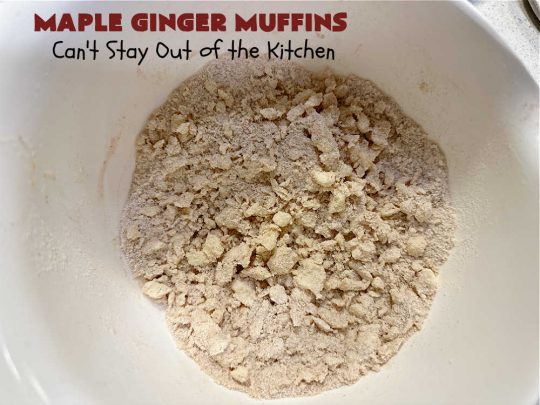 Maple Ginger Muffins | Can't Stay Out of the Kitchen | these outrageous #muffins will rock your world! They explode with #CandiedGinger flavor & are so mouthwatering & irresistible, you're going to want more than one. Marvelous for #holiday #breakfast & Brunch buffets like #Christmas, #Thanksgiving or #NewYearsDay. Every bite will have you swooning! #MapleSyrup #MapleExtract #walnuts #CrystalizedGinger #ParadiseFruit #MapleGingerMuffins