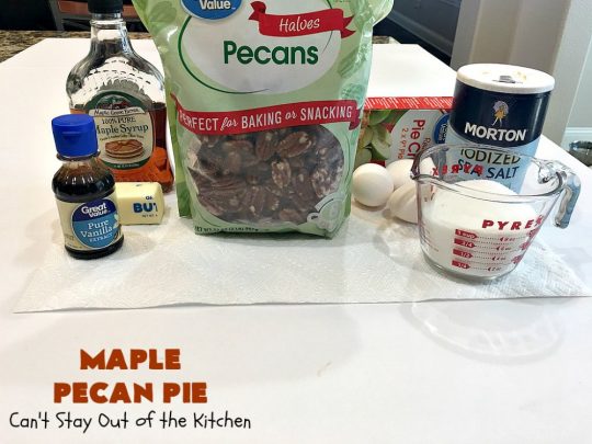 Maple Pecan Pie | Can't Stay Out of the Kitchen | this #PecanPie is dynamite! It's made with #MapleSyrup instead of corn syrup. It's rich, heavenly and so very decadent. Enjoy this #pie for #Christmas, other #holidays or your next special occasion. #dessert #PecanDessert #MaplePecanPie