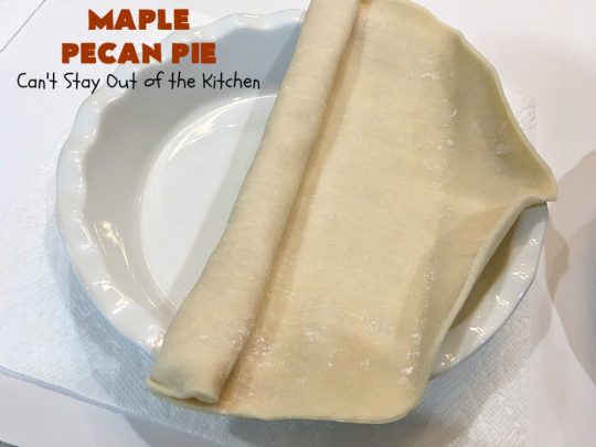 Maple Pecan Pie | Can't Stay Out of the Kitchen | this #PecanPie is dynamite! It's made with #MapleSyrup instead of corn syrup. It's rich, heavenly and so very decadent. Enjoy this #pie for #Christmas, other #holidays or your next special occasion. #dessert #PecanDessert #MaplePecanPie