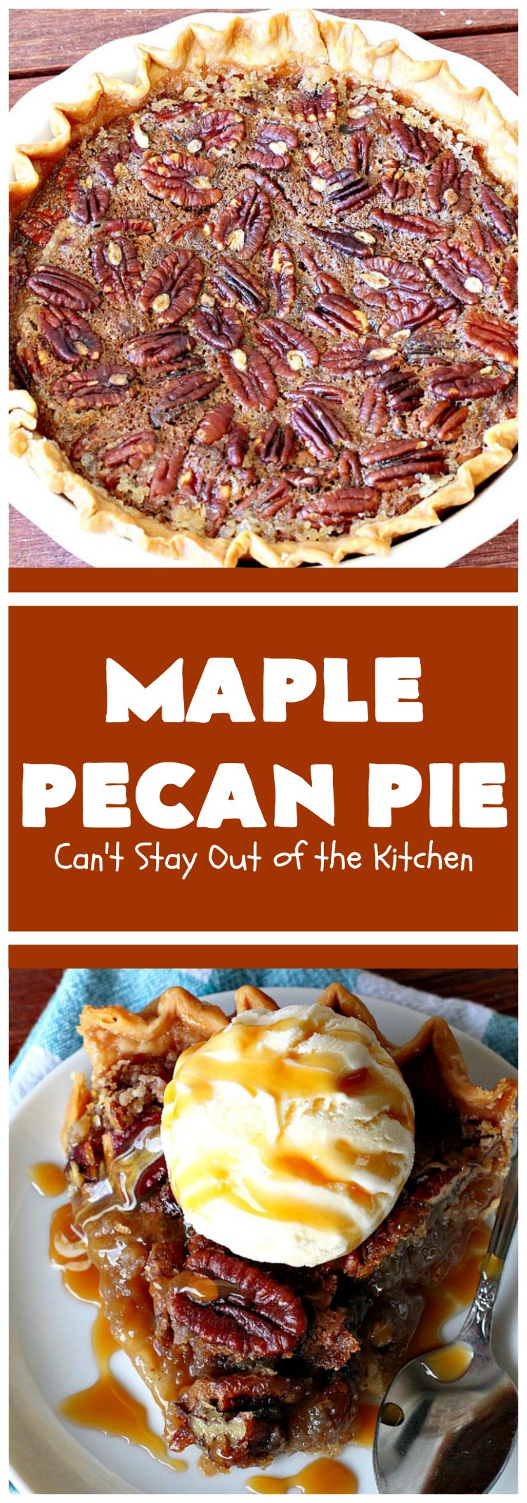 Maple Pecan Pie | Can't Stay Out of the Kitchen | this #PecanPie is dynamite! It's made with #MapleSyrup instead of corn syrup. It's rich, heavenly and so very decadent. Enjoy this #pie for #Christmas, other #holidays or your next special occasion. #dessert #PecanDessert #MaplePecanPie