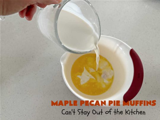 Maple Pecan Pie Muffins | Can't Stay Out of the Kitchen | #Maple flavor just pops in these delicious #PecanPie #muffins. Every bite will have you drooling. If you enjoy sweets with your morning coffee, this is a terrific #recipe to wake up to. Great for a weekend, company or #holiday #breakfast too. #BreakfastMuffins #MaplePecanPieMuffins
