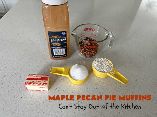 Maple Pecan Pie Muffins | Can't Stay Out of the Kitchen | #Maple flavor just pops in these delicious #PecanPie #muffins. Every bite will have you drooling. If you enjoy sweets with your morning coffee, this is a terrific #recipe to wake up to. Great for a weekend, company or #holiday #breakfast too. #BreakfastMuffins #MaplePecanPieMuffins