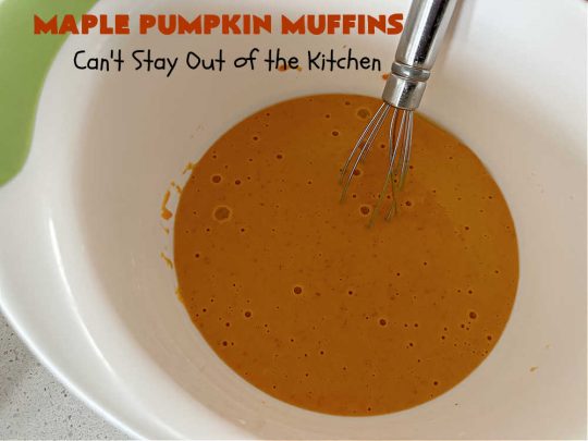 Maple Pumpkin Muffins | Can't Stay Out of the Kitchen | these fantastic #muffins include a #cheesecake layer swirled through the batter! They're topped with a lovely #streusel topping that adds a delightful crunch. Tasty treat for a weekend, company or #holiday #breakfast or #brunch. #pecans #MapleSyrup #pumpkin #CreamCheese #PumpkinMuffins #FallBaking #MaplePumpkinMuffins