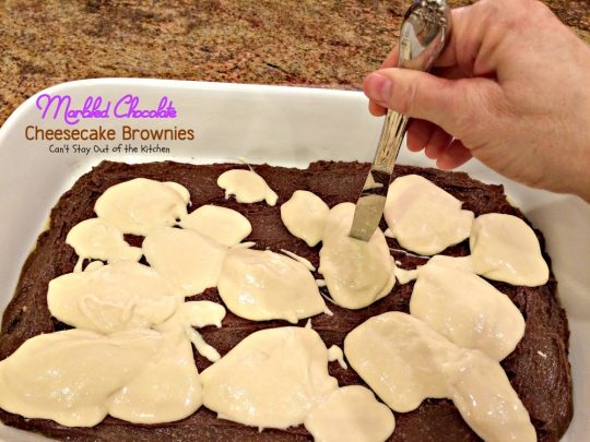 Marbled Chocolate Cheesecake Brownies | Can't Stay Out of the Kitchen | these outrageous #brownies will have you coming back for more! #chocolate #cheesecake #dessert