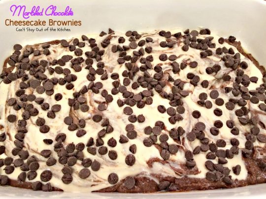 Marbled Chocolate Cheesecake Brownies | Can't Stay Out of the Kitchen | these outrageous #brownies will have you coming back for more! #chocolate #cheesecake #dessert
