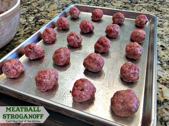 Meatball Stroganoff | Can't Stay Out of the Kitchen | sensational #stroganoff with amped up #meatballs and sauce using #MontrealSteakSeasoning! Amazing. #beef #glutenfree