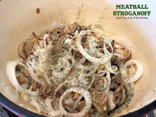Meatball Stroganoff | Can't Stay Out of the Kitchen | sensational #stroganoff with amped up #meatballs and sauce using #MontrealSteakSeasoning! Amazing. #beef #glutenfree