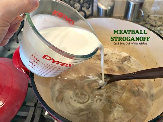 Meatball Stroganoff | Can't Stay Out of the Kitchen | sensational #stroganoff with amped up #meatballs and sauce using #MontrealSteakSeasoning! Amazing. #beef #glutenfree