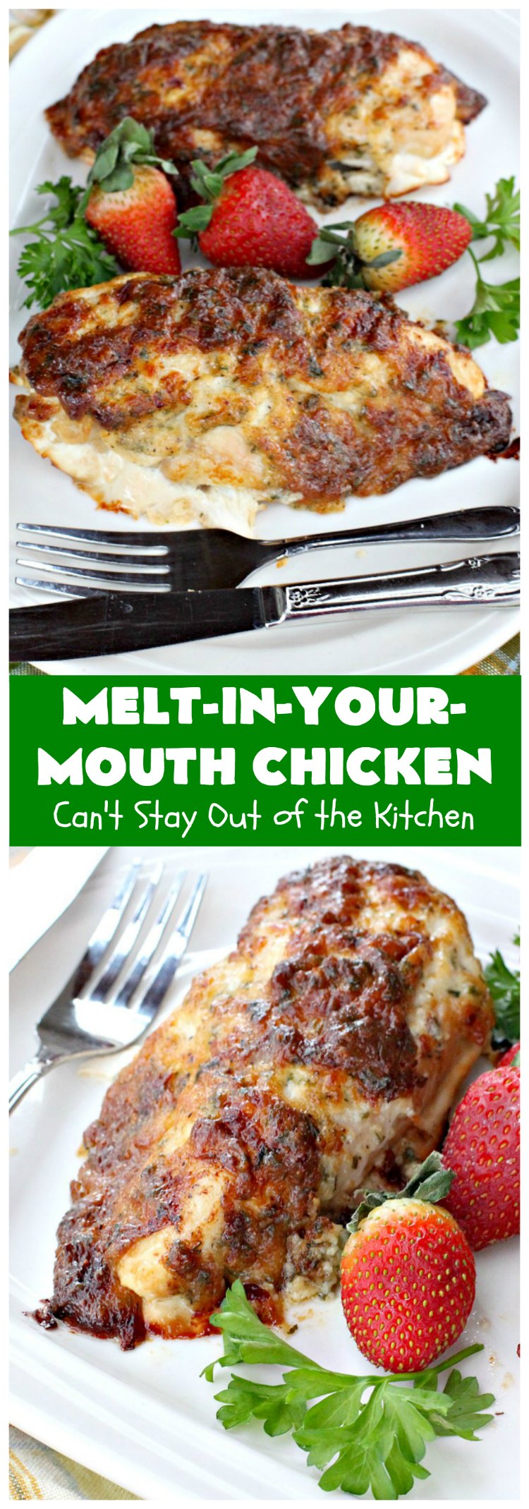 Melt-In-Your-Mouth Chicken | Can't Stay Out of the Kitchen | this easy #chicken entree is so delicious it melts in your mouth! Great for family or company dinners. #GlutenFree #MeltInYourMouthChicken