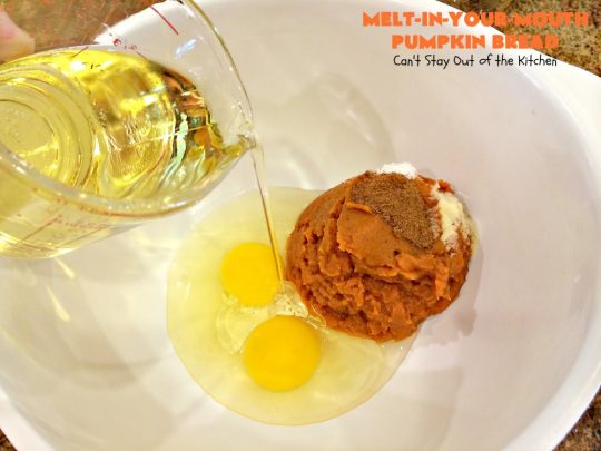 Melt-In-Your-Mouth Pumpkin Bread | Can't Stay Out of the Kitchen | this spectacular #pumpkin #bread will have you drooling! The recipe includes instant #coconut pudding for amazing flavor. Great for #fall #baking.