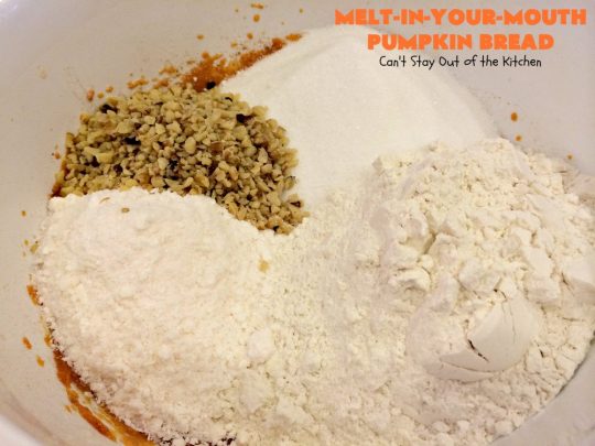 Melt-In-Your-Mouth Pumpkin Bread | Can't Stay Out of the Kitchen | this spectacular #pumpkin #bread will have you drooling! The recipe includes instant #coconut pudding for amazing flavor. Great for #fall #baking.