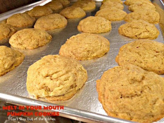 Melt in Your Mouth Pumpkin Cookies | Can't Stay Out of the Kitchen | these are the most awesome #pumpkin #cookies ever! The brown sugar buttercream frosting is amazing. These are terrific for #Christmas baking & parties. #dessert
