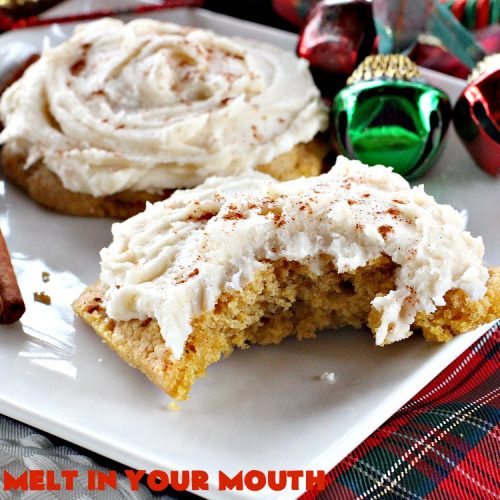 Melt in Your Mouth Pumpkin Cookies | Can't Stay Out of the Kitchen | these are the most awesome #pumpkin #cookies ever! The brown sugar buttercream frosting is amazing. These are terrific for #Christmas baking & parties. #dessert