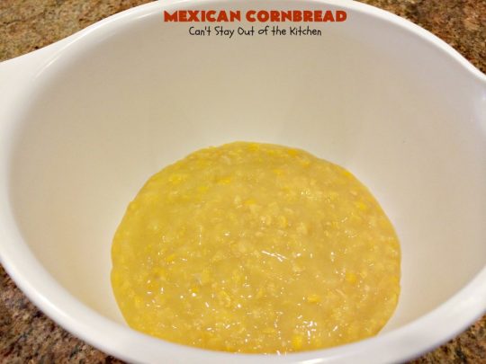 Mexican Cornbread | Can't Stay Out of the Kitchen | this souffle style #cornbread is absolutely mouthwatering. It uses either diced #Jalapenos or #GreenChilies plus #CheddarCheese. Terrific comfort food with chili or soup. #TexMex #Mexican #MexicanCornbread #GlutenFree #GlutenFreeCornbread