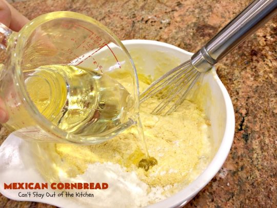 Mexican Cornbread | Can't Stay Out of the Kitchen | this souffle style #cornbread is absolutely mouthwatering. It uses either diced #Jalapenos or #GreenChilies plus #CheddarCheese. Terrific comfort food with chili or soup. #TexMex #Mexican #MexicanCornbread #GlutenFree #GlutenFreeCornbread