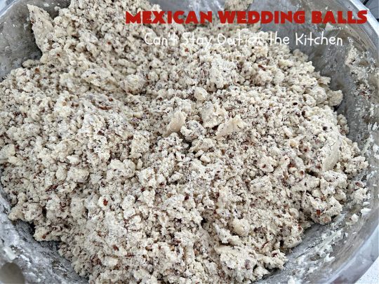 Mexican Wedding Balls | Can't Stay Out of the Kitchen | this vintage #recipe is perfect for #Christmas #baking & the #holidays. Rolling the #cookies in #PowderedSugar twice gives that extra bit of sweetness that's just wonderful. Great for #tailgating & office parties, too. #dessert #pecans #ChristmasDessert #PecanButterballs #SwedishTeaCakes #RussianTeaCakes #MexicanWeddingBalls