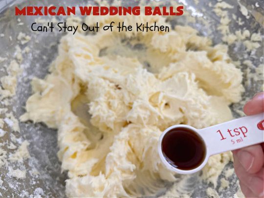 Mexican Wedding Balls | Can't Stay Out of the Kitchen | this vintage #recipe is perfect for #Christmas #baking & the #holidays. Rolling the #cookies in #PowderedSugar twice gives that extra bit of sweetness that's just wonderful. Great for #tailgating & office parties, too. #dessert #pecans #ChristmasDessert #PecanButterballs #SwedishTeaCakes #RussianTeaCakes #MexicanWeddingBalls