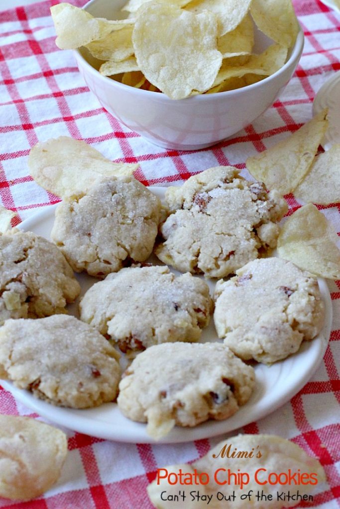 Mimi's Potato Chip Cookies | Can't Stay Out of the Kitchen | You'll never believe the secret ingredient in these heavenly #cookies is #potatochips! #pecans #dessert