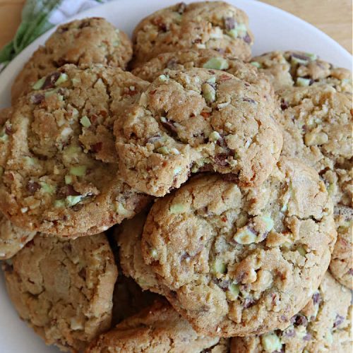 Mint Chocolate Fudge Cookies | Can't Stay Out of the Kitchen | these fantastic #cookies are nothing short of sensational. They have become one of my most requested #cookie #recipes. They have the perfect blend of flavors with #mint, #chocolate, #fudge & #almonds. Every bite will have you swooning. They're so good it's hard to stop at just one! #tailgating #holiday #HolidayBaking #ChocolateDessert #ChocolateChipCookie #dessert #MintChocolateFudgeCookies #ChristmasCookieExchange