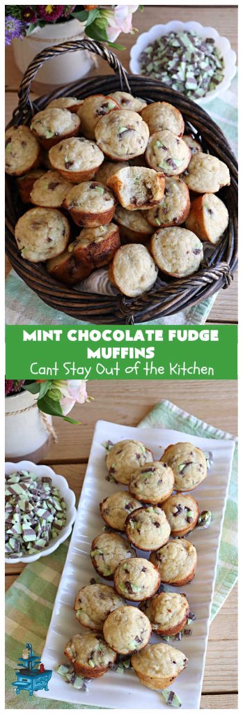 Mint Chocolate Fudge Muffins | Can't Stay Out of the Kitchen