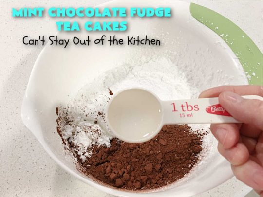Mint Chocolate Fudge Tea Cakes | Can't Stay Out of the Kitchen | these breathtaking #TeaCakes include lots of #chocolate with just a hint of #mint. This dynamic duo of flavors is absolutely irresistible. This #dessert is so mouthwatering & irresistible you'll put it on your menu frequently. Great for #holidays, special occasions and potlucks. #cake #ChocolateDessert #HolidayDessert #Bundt #MintChocolateFudgeTeaCakes