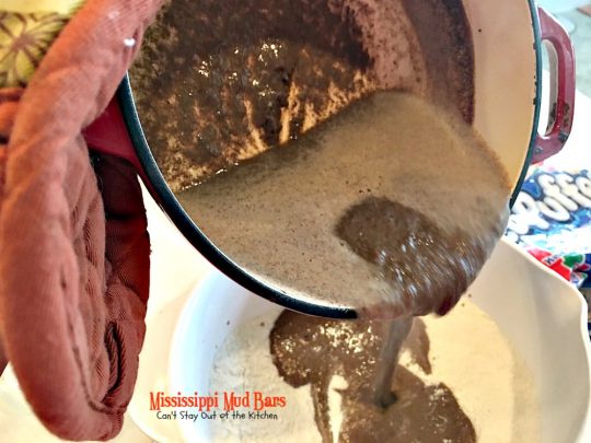 Mississippi Mud Bars | Can't Stay Out of the Kitchen | these #PaulaDeen #brownies are so addictive you won't be able to stop eating them. #dessert #chocolate #marshmallows