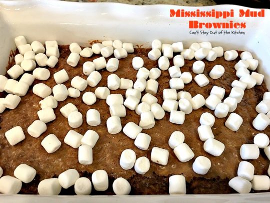 Mississippi Mud Brownies | Can't Stay Out of the Kitchen | these #brownies are divine! #chocolate #almonds & #marshmallows make this #dessert absolutely marvelous.