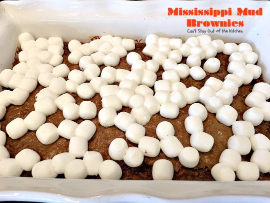 Mississippi Mud Brownies | Can't Stay Out of the Kitchen | these #brownies are divine! #chocolate #almonds & #marshmallows make this #dessert absolutely marvelous.