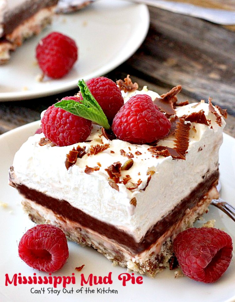 Mississippi Mud Pie | Can't Stay Out of the Kitchen | this amazing layered #dessert is also called #chocolate lasagna! It's spectacular for any party and always a crowd pleaser.