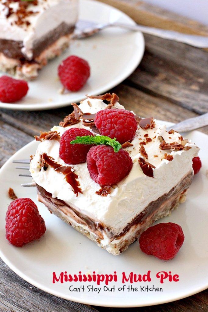Mississippi Mud Pie | Can't Stay Out of the Kitchen | this amazing layered #dessert is also called #chocolate lasagna! It's spectacular for any party and always a crowd pleaser.