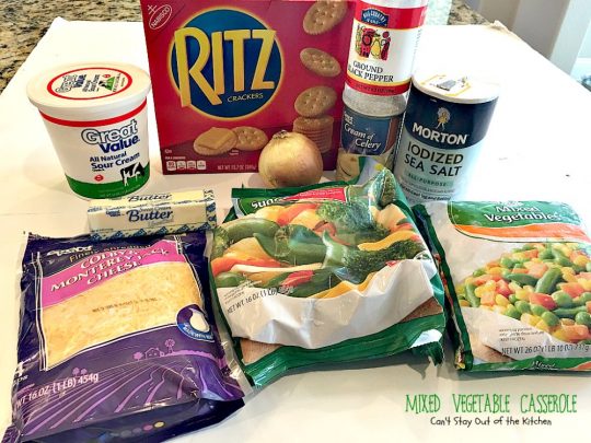 Mixed Vegetable Casserole | Can't Stay Out of the Kitchen | this is a scrumptious & versatile #casserole that's a great side dish for #holiday menus. This one uses a #RitzCrackers crumb topping. #vegetables