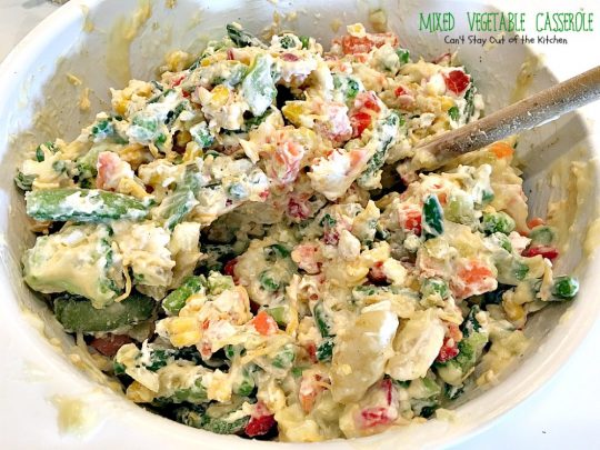 Mixed Vegetable Casserole | Can't Stay Out of the Kitchen | this is a scrumptious & versatile #casserole that's a great side dish for #holiday menus. This one uses a #RitzCrackers crumb topping. #vegetables