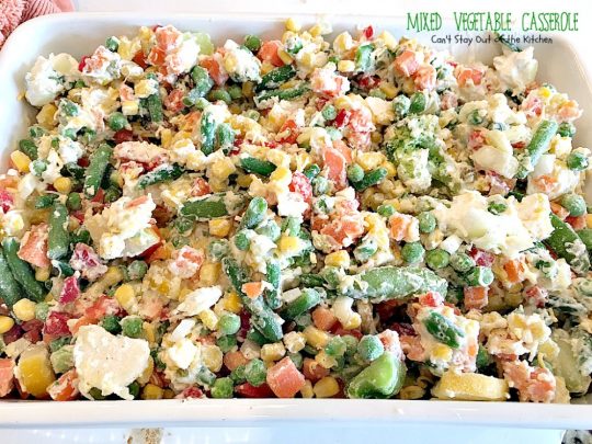 Mixed Vegetable Casserole | Can't Stay Out of the Kitchen | this is a scrumptious & versatile #casserole that's a great side dish for #holiday menus. This one uses a #RitzCrackers crumb topping. #vegetables