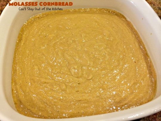 Molasses Cornbread | Can't Stay Out of the Kitchen | this fantastic #cornbread #recipe will knock your socks off! It's one of the best #southern-style cornbread recipes ever! It's very moist because it uses both buttermilk & sour cream. Every bite is irresistible & mouthwatering. Terrific on cold, winter nights with a bowl of #chili. #molasses #MolassesCornbread