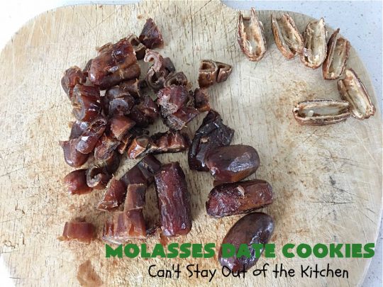 Molasses Date Cookies | Can't Stay Out of the Kitchen | This vintage #recipe is terrific for #holiday #baking. The #cookies are filled with #molasses & #dates and are unbelievably scrumptious. #ChristmasCookies #ChristmasCookieExchange #dessert #HolidayDessert #MolassesDateCookies